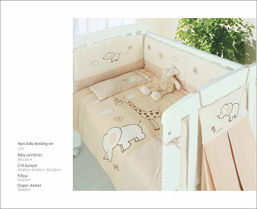 4pcs Baby Bedding Set Beige